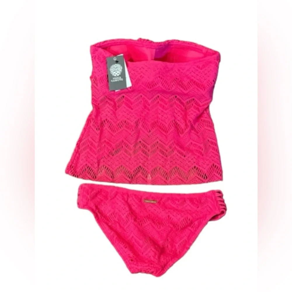 NWT Vince Camuto Crochet Bandini Top & Bikini Bottom Set